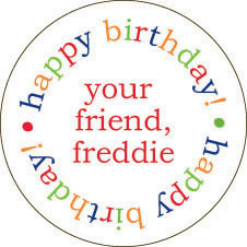 Freddie Round Gift Sticker